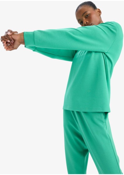 Oversize Geniş Kalıp Yarım Fermuarlı Dik Yaka Modal Sweatshirt D7126AX25SP