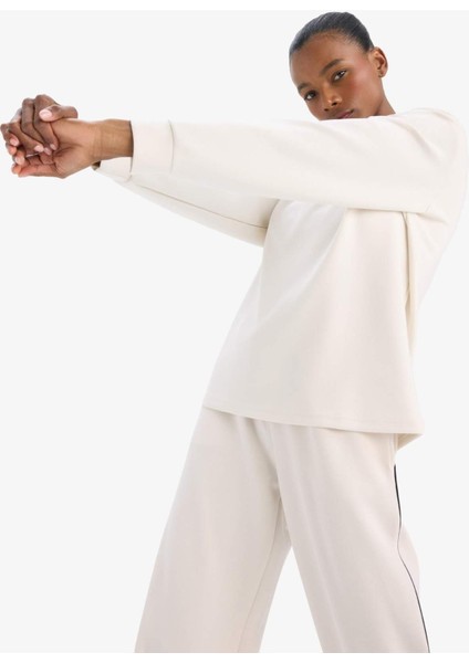 Oversize Geniş Kalıp Yarım Fermuarlı Dik Yaka Modal Sweatshirt D7126AX25SP