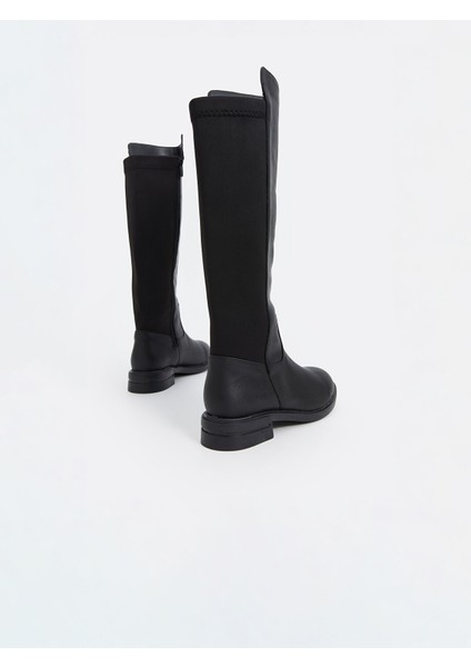 Yeni Sezon Deri Görünümlü Kadın Diz Üstü Yağmur Çizmesi indirimleri