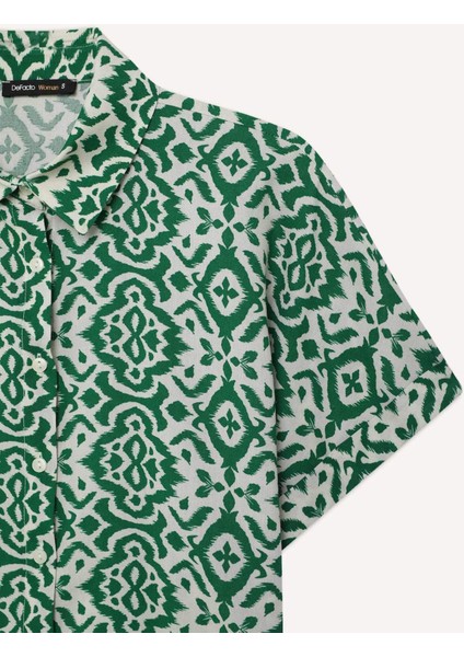 Regular Fit Desenli Kısa Kollu Gömlek C9621AX25SP