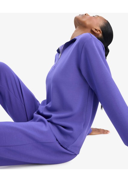 Oversize Geniş Kalıp Yarım Fermuarlı Dik Yaka Modal Sweatshirt D7126AX25SP