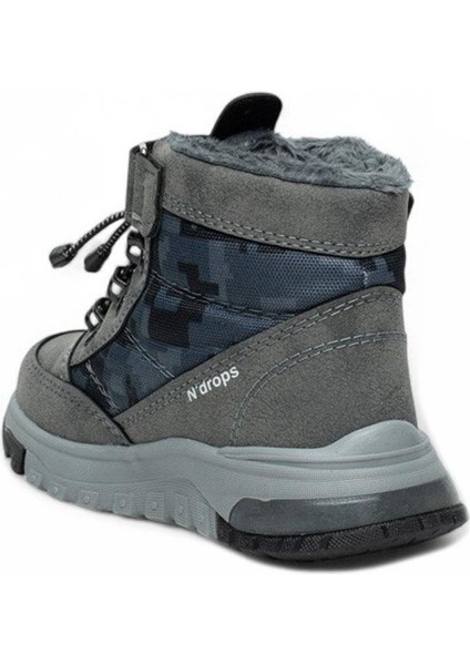 Ndropss Patik Bot 015 Cilt Denye Füme Kaymaz Kürklü Çocuk Kışlık Bot modelleri