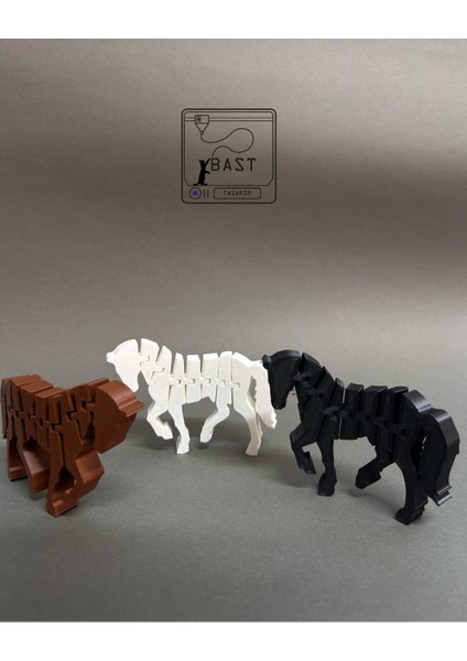 Bast Tasarım 3D Yazıcı Hareketli Eklemli At Oyuncak Figür modelleri