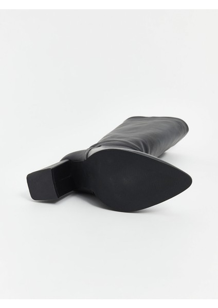 Yeni Sezon Deri Görünümlü Kadın Diz Üstü Çizme fırsatları