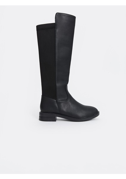 Yeni Sezon Deri Görünümlü Kadın Diz Üstü Yağmur Çizmesi fiyatları