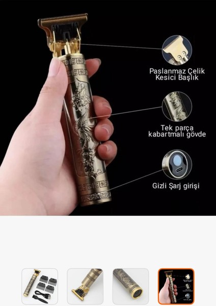 🔸 Profesyonel Tıraş & Kontür Saç Sakal Kesme Makinesi – Dragon Model fiyatları