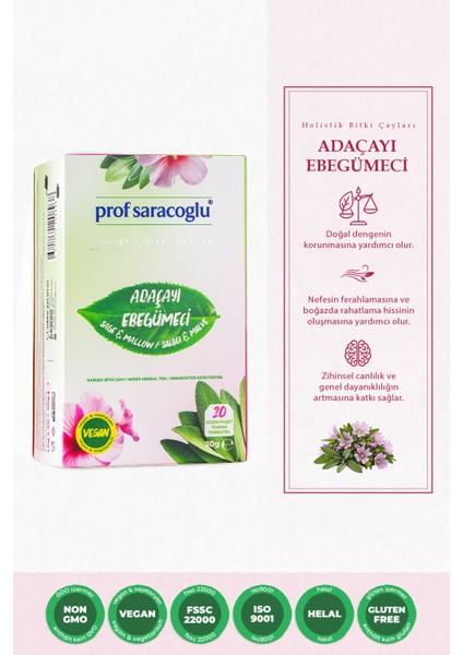 Adaçayı Ebegümeci 20'li Karışık Bitki Çayı