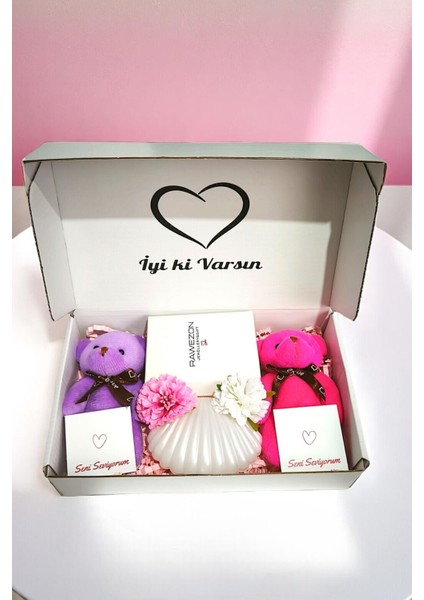 Efsane 4 Lü- 2 Peluş Anahtarlık- Kelebek ve Ay Çelik Kolye ve Istirdye Mum- Hediyelik fırsatları