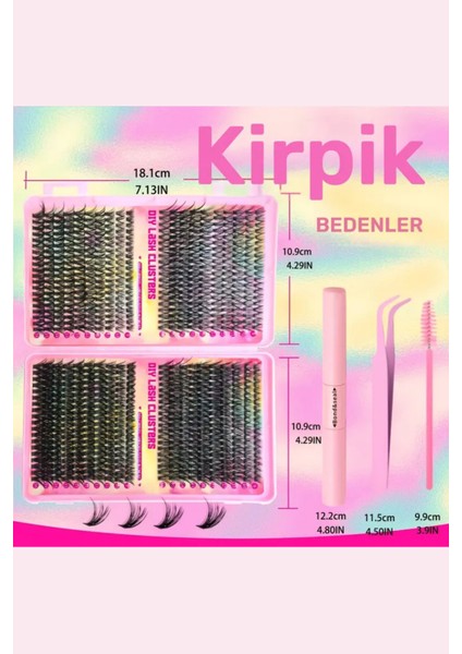 800 Parça Kendin Yap Kirpik Seti – 9-16mm Küme Kirpikler, Cımbız, Fırça ve Yapıştırıcı ile Birlikte Büyük Kapasiteli Kitap Seti fiyatları