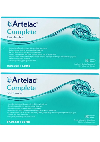 Artelac Complete Damla 30 Flakon 0.5 ml 2 Adet