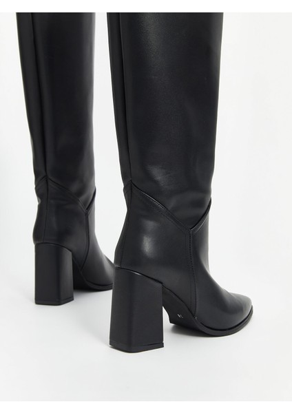 Yeni Sezon Deri Görünümlü Kadın Diz Üstü Çizme indirimleri