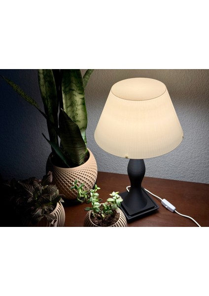 Klasik Başlıklı Modern Gövde LED Abajur