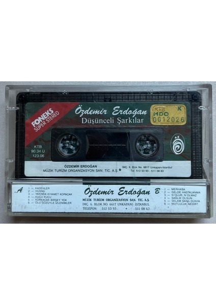 Erdoğan Düşünceli Şarkılar Kaset (Orijinal Dönem Kağıt Baskı Kaset) fiyatları