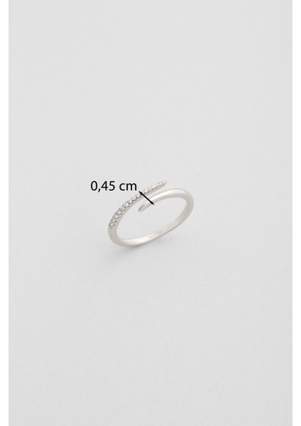 Liora 18 Ayar Beyaz Altın Kaplama Ayarlanabilir Gümüş Yüzük modelleri