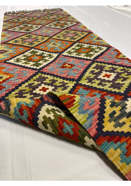 El Dokuma Afgan Kilim Yün Kök Boya