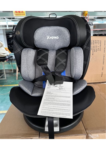 Ultimate 360 ° Dönebilir Yatabilir 0-36 Kg Deri Oto Koltuğu ISOFIX/SIP/LATCH Gri indirimleri