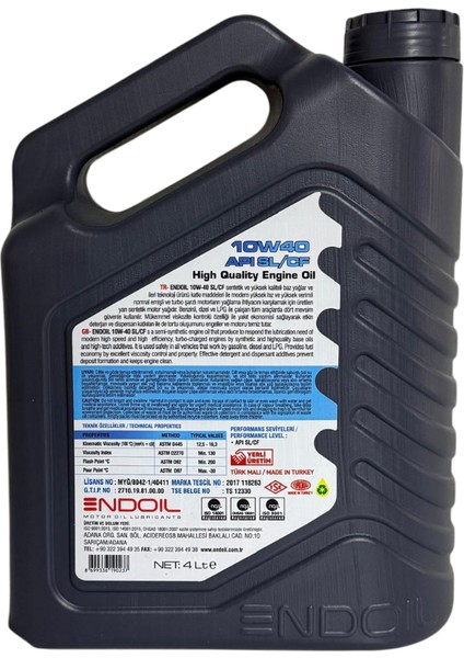 10W40 Apı Sl/cf Xlube Motor Yağı 4 Litre fiyatları