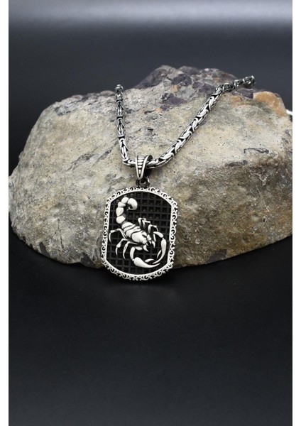 Akrep Figürlü 925 Ayar Gümüş Kolye Kral Zincir 2mm 902419 modelleri