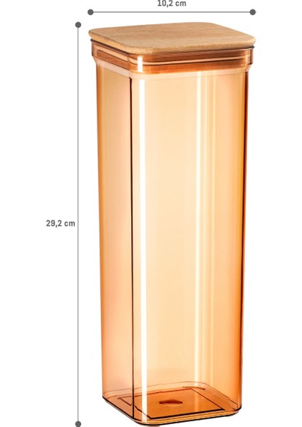 Kaviera 2'li Ahşap Kapaklı Saklama Kabı - 2100 ml