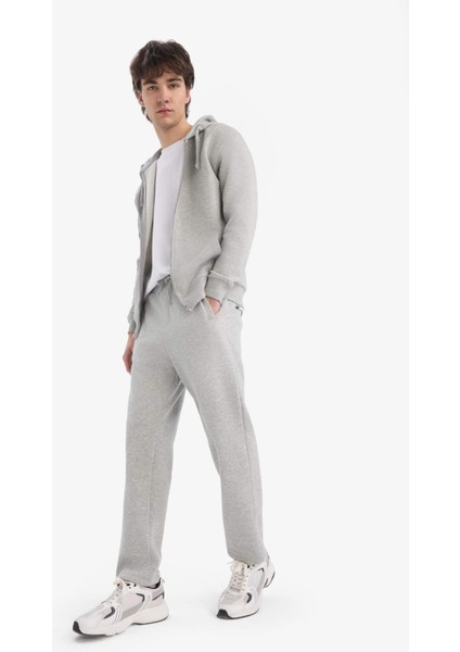 Regular Fit Fleto Cepli Düz Paça Kalın Eşofman Altı D7601AX25SP