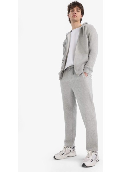 Regular Fit Fleto Cepli Düz Paça Kalın Eşofman Altı D7601AX25SP