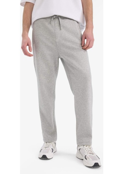 Regular Fit Fleto Cepli Düz Paça Kalın Eşofman Altı D7601AX25SP