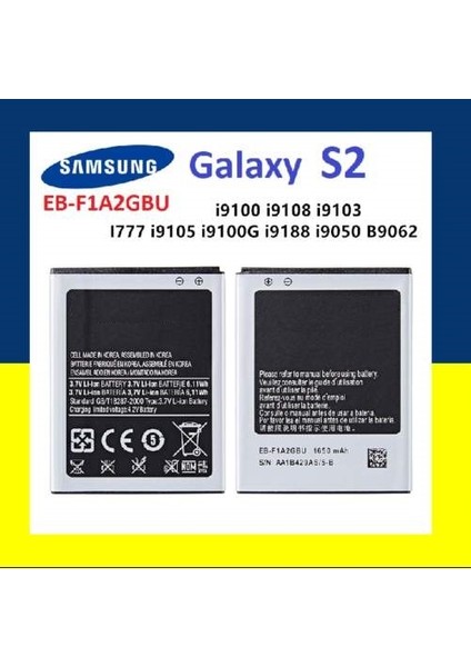 Orijinal Samsung Galaxy I777 EB-F1A2GBU Garantili 1650MAH Pil (Uzun Ömürlü Batarya)