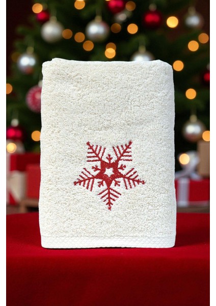 Kar Tanesi Nakışlı 50X90CM Yılbaşı Havlusu modelleri