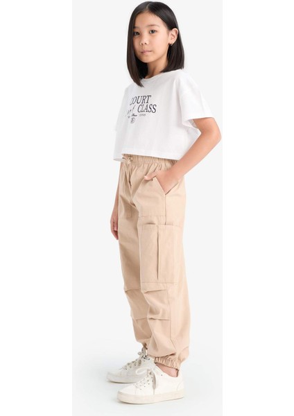 Kız Çocuk Paraşüt Kargo Jogger Paça Pantolon