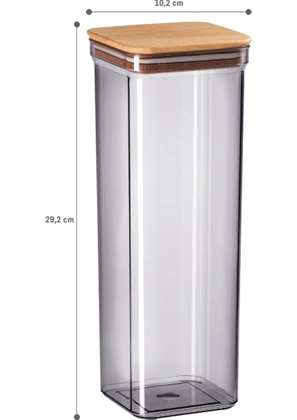 Kaviera 2'li Ahşap Kapaklı Saklama Kabı - 2100 ml