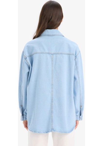 Cepli Çıtçıtlı Denim Ceket