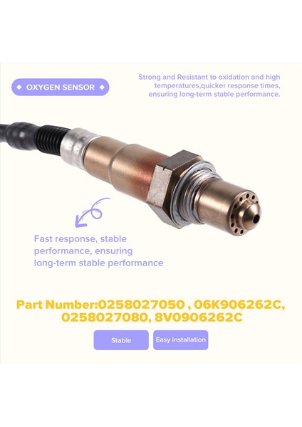 0258027080 Vw Golf Için Oksijen Sensörü Alltrack Touran Polo Audi A3 Koltuk Leon St Ibiza 1.8 Tsı 13-18 8V0906262C (Yurt Dışından) indirimleri