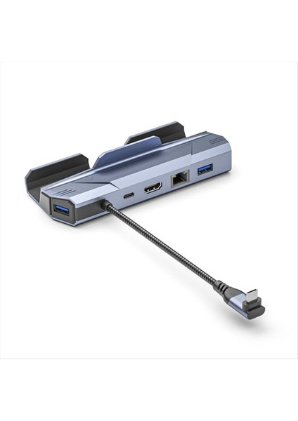 6 In 1 USB C Hub USB C Docking Istasyonu -Eksik 4K60Hz RJ45 PD100W Dock USB 3.0 Hub Alüminyum Alaşım (Yurt Dışından)