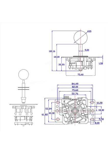 2x Arcade Joystick Denetleyicisi Joystick Joystick Devre 5 P Pin Işık Olmadan Joystick Oyun Konsolu Kolu D (Yurt Dışından) indirimleri
