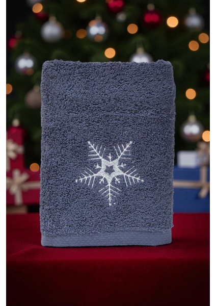 Kar Tanesi Nakışlı 50X90CM Yılbaşı Havlusu