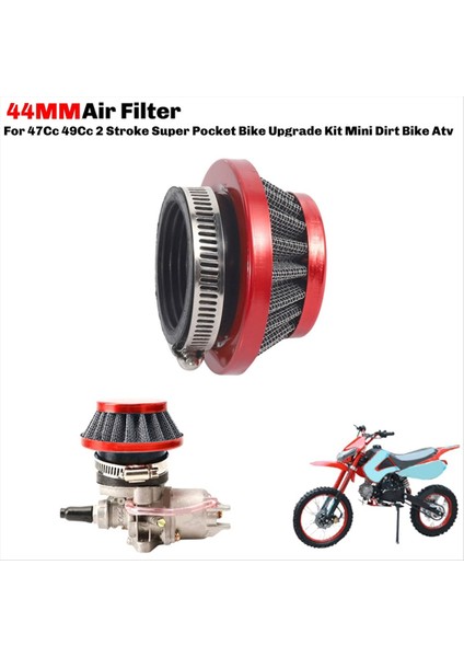 47/49CC Cep Bisikleti Mini Kir Bisiklet Karbüratör Temizleyici Kırmızı 44MM Motosiklet Hava Filtresi (Yurt Dışından) fırsatları