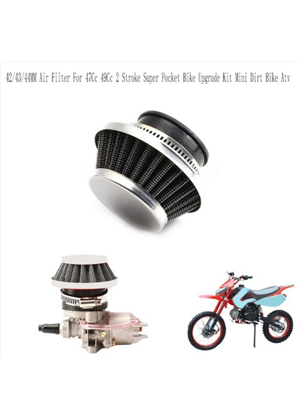 2 Adet 42 mm Hava Filtresi 47CC 49CC Süper Çocuk Motosikleti Yükseltme Kiti Mini Dirt Bike Atv Quad Alüminyum Hava Filtresi Gümüş (Yurt Dışından) modelleri