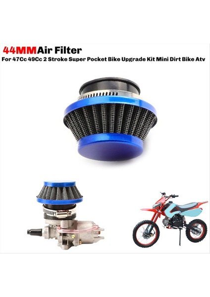 47/49CC Cep Bisikleti Mini Kir Bisiklet Karbüratör Temizleyici Mavi Için 44MM Motosiklet Hava Filtresi (Yurt Dışından) fırsatları