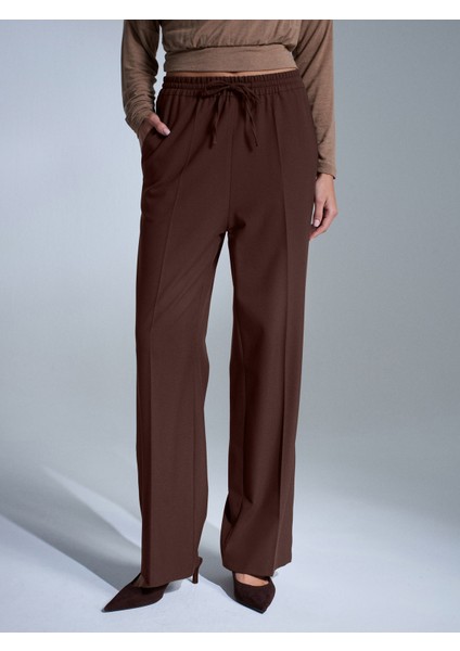 72209 Beli Lastikli Pantolon-Kahve indirimleri