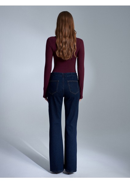 72080 Yandan Fermuarlı Dikiş Detaylı Jean-Lacivert fiyatları