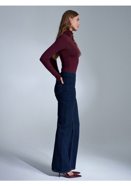 72080 Yandan Fermuarlı Dikiş Detaylı Jean-Lacivert modelleri