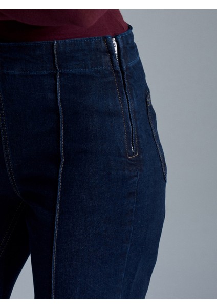 72080 Yandan Fermuarlı Dikiş Detaylı Jean-Lacivert fırsatları