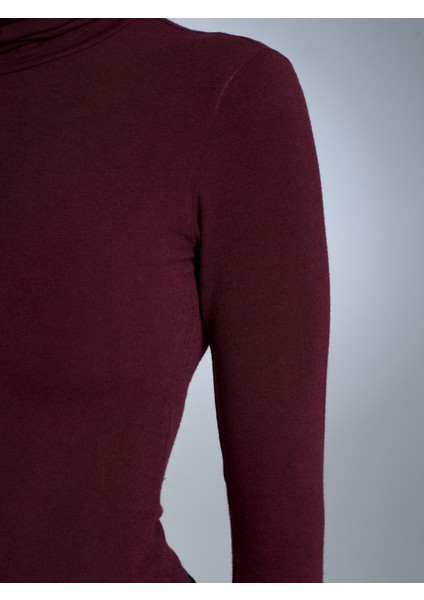 32253 Yün Karışımlı Balıkçı Yaka Top-Bordo fırsatları