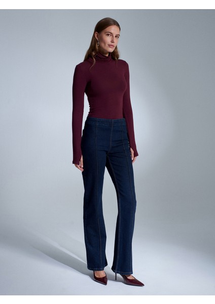 32253 Yün Karışımlı Balıkçı Yaka Top-Bordo indirimleri