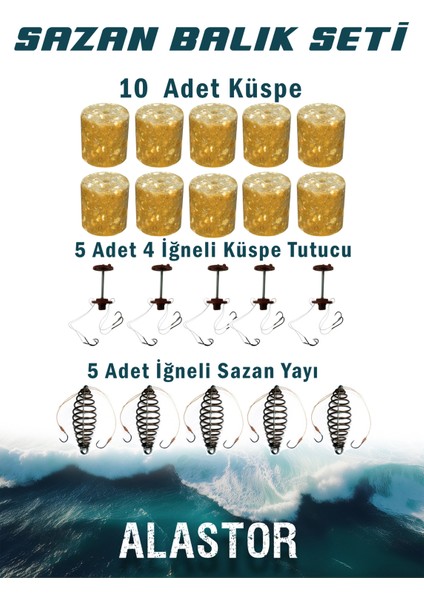 5'li Sazan Olta Seti Göl Baraj Olta Seti Küspeli Yaylı Olta Seti Balıkçı Seti