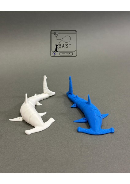 Bast Tasarım 3D Yazıcı Hareketli Eklemli Çekiç Köpek Balığı Oyuncak Figür modelleri