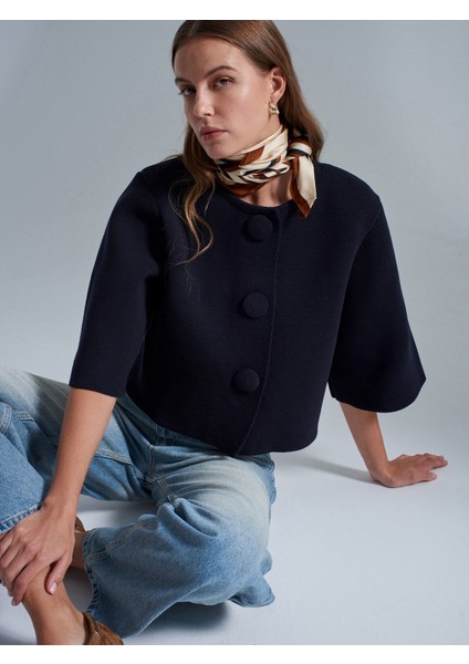 60997 Çıtçıt Düğmeli Triko Hırka-Lacivert modelleri