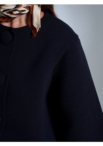 60997 Çıtçıt Düğmeli Triko Hırka-Lacivert fırsatları