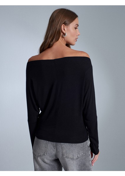 32312 Yün Karışımlı Tek Omuz Top-Siyah fiyatları