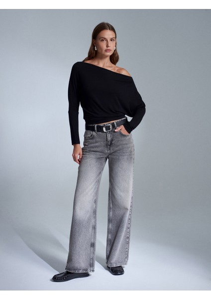 32312 Yün Karışımlı Tek Omuz Top-Siyah indirimleri